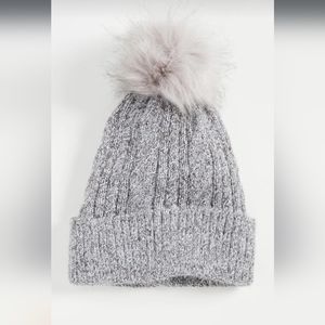 Hat Attack - Classic Cable Pom Hat gray Beanie pom-pom women